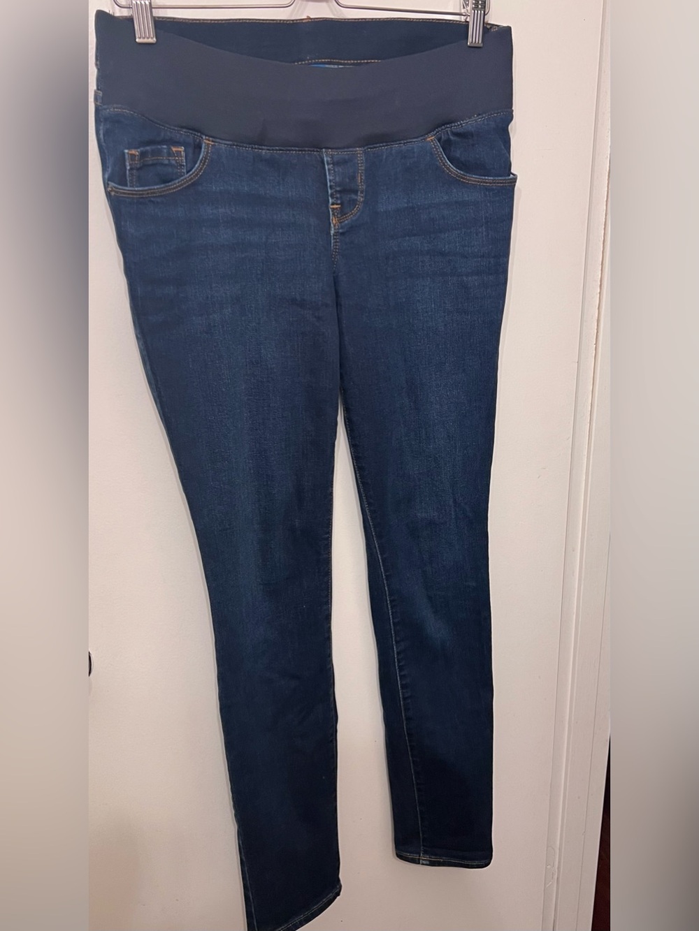 6 Old Navy Maternity Skinny Jeans low front panel  Blue stretch early pregnancy